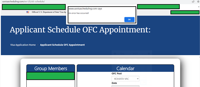 Appointment error